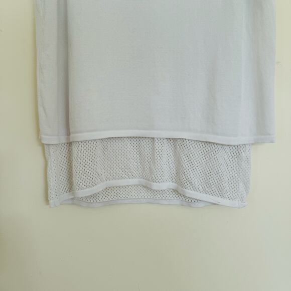 Kerisma Knits White Sleeveless Crocheted Mesh Layer Tank Top Size S / M - Picture 3 of 6